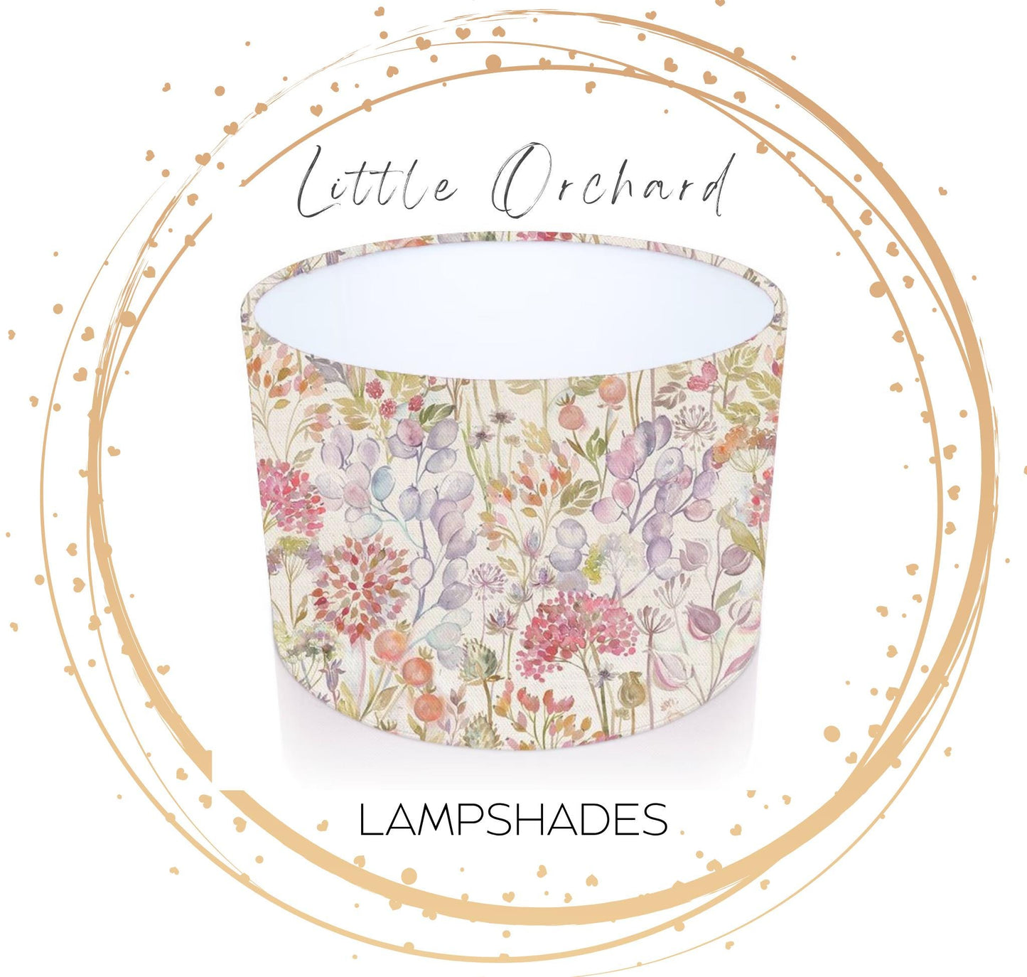 Handmade Drum Lampshade Country Hedgerow in Autumn Cream. Voyage Maison