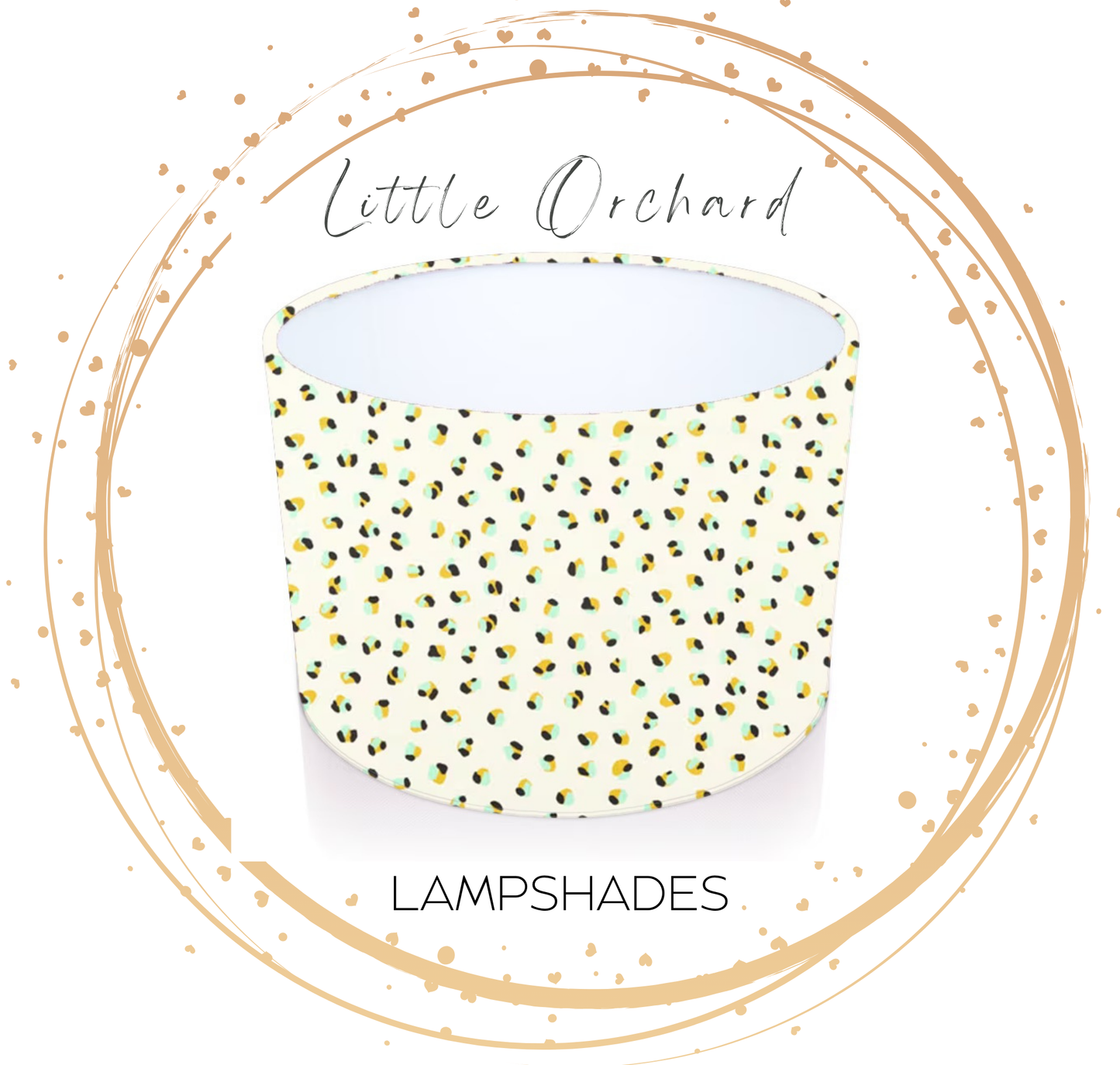 Handmade Drum Lampshade. Leopard Dots. Pebble. Scion