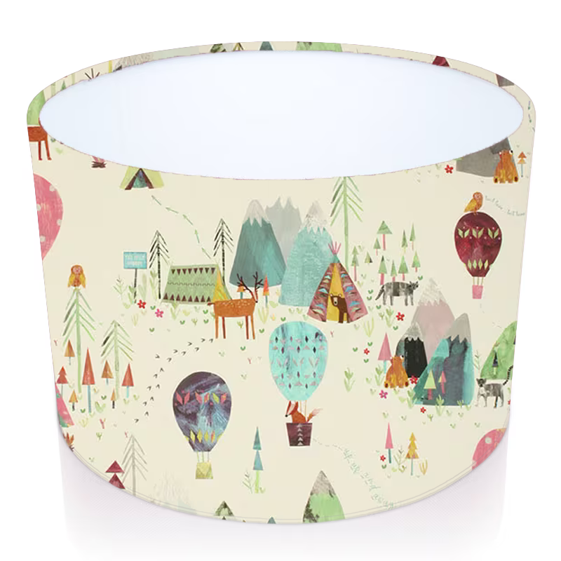 Handmade Drum Lampshade. Away We Go. Prestigious Textiles.