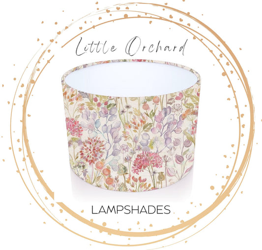 Handmade Drum Lampshade Country Hedgerow in Autumn Cream. Voyage Maison