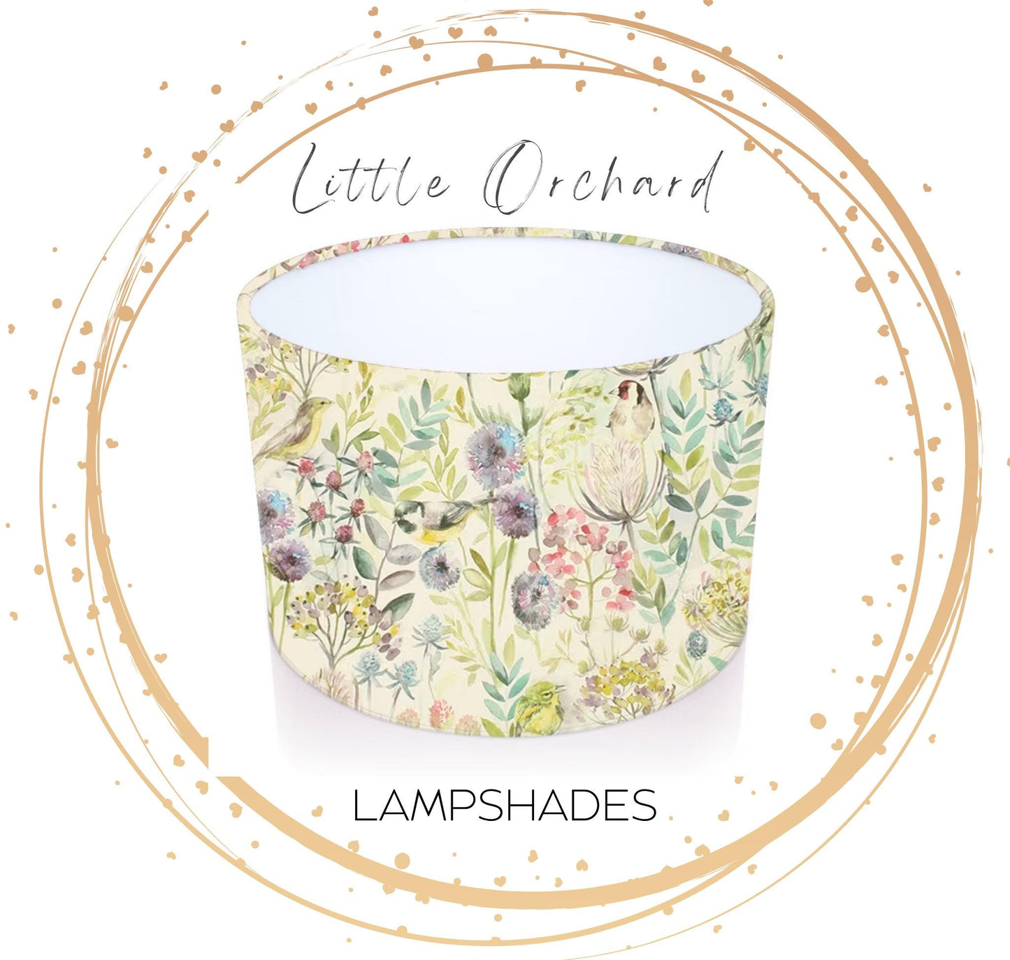 Handmade Drum Lampshade Morning Chorus in Cream . Voyage Maison