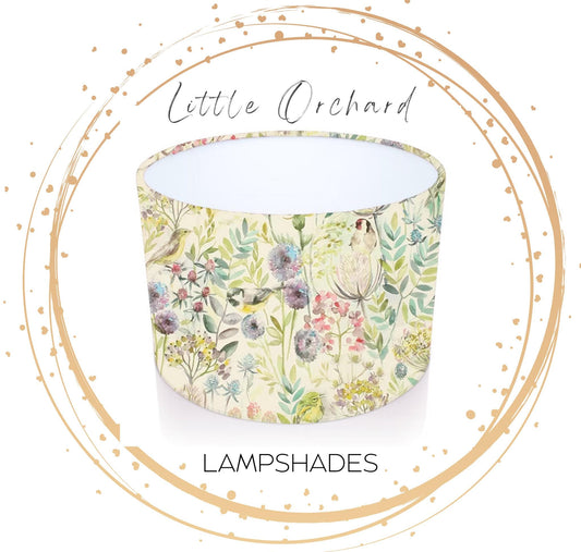 Handmade Drum Lampshade Morning Chorus in Cream . Voyage Maison