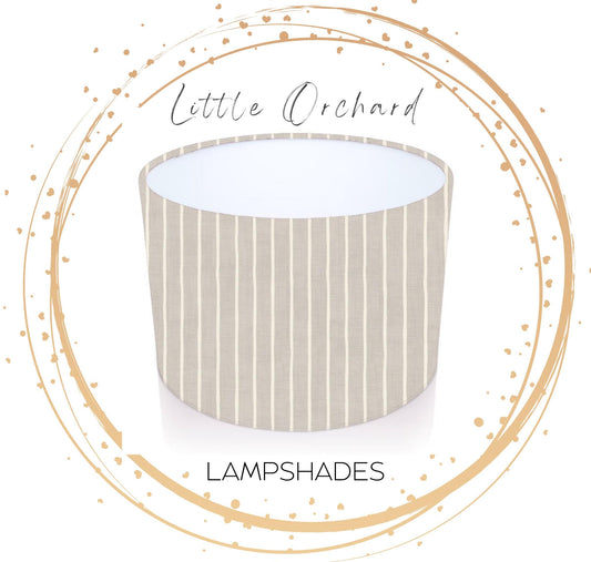 Handmade Drum Lampshade. Pencil stripe in Flint. Iliv