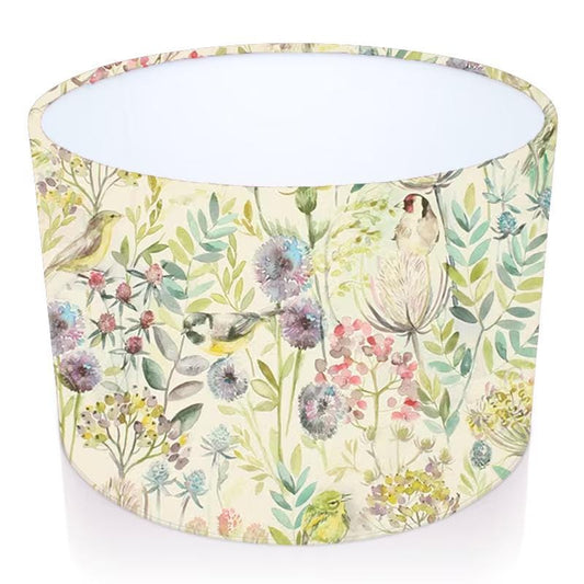Handmade Drum Lampshade Morning Chorus in Cream . Voyage Maison