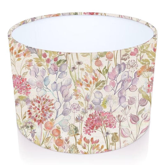 Handmade Drum Lampshade Country Hedgerow in Autumn Cream. Voyage Maison