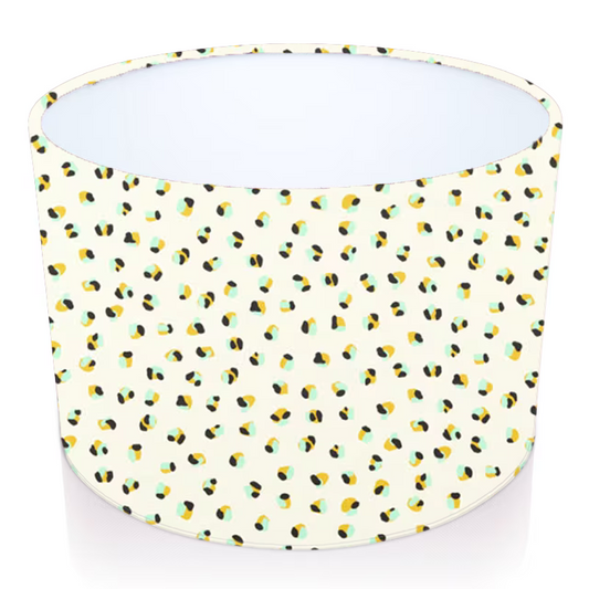 Handmade Drum Lampshade. Leopard Dots. Pebble. Scion